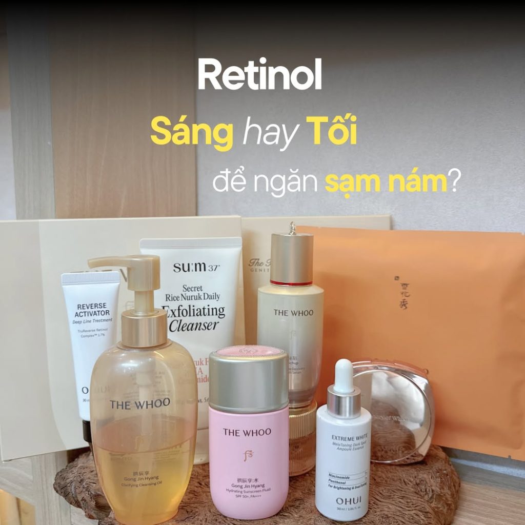 Sạm da dùng retinol 